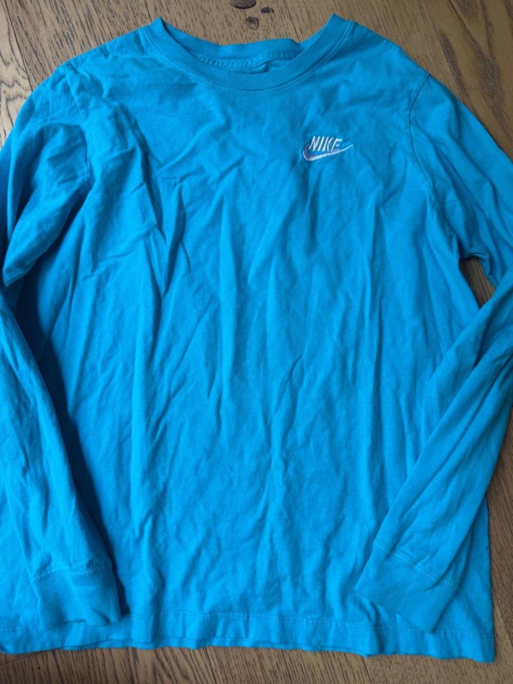 Nike Long-Sleeve Crewneck Shirt - Bright Teal Blue